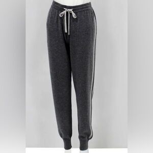 Leimere Cashmere Jogger Pants with Side Stripe